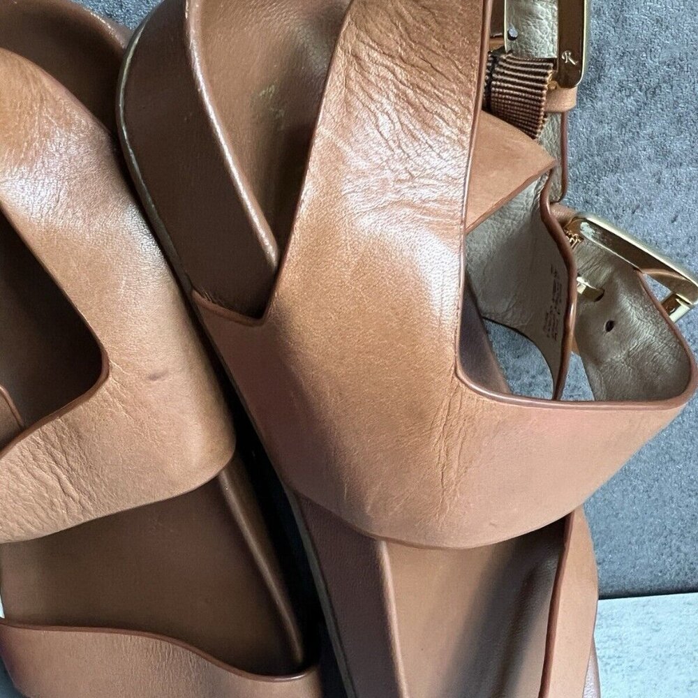 Michael Kors Tan Brown Strappy Leather Sandals Size 7.5 M - Picture 5 of 12